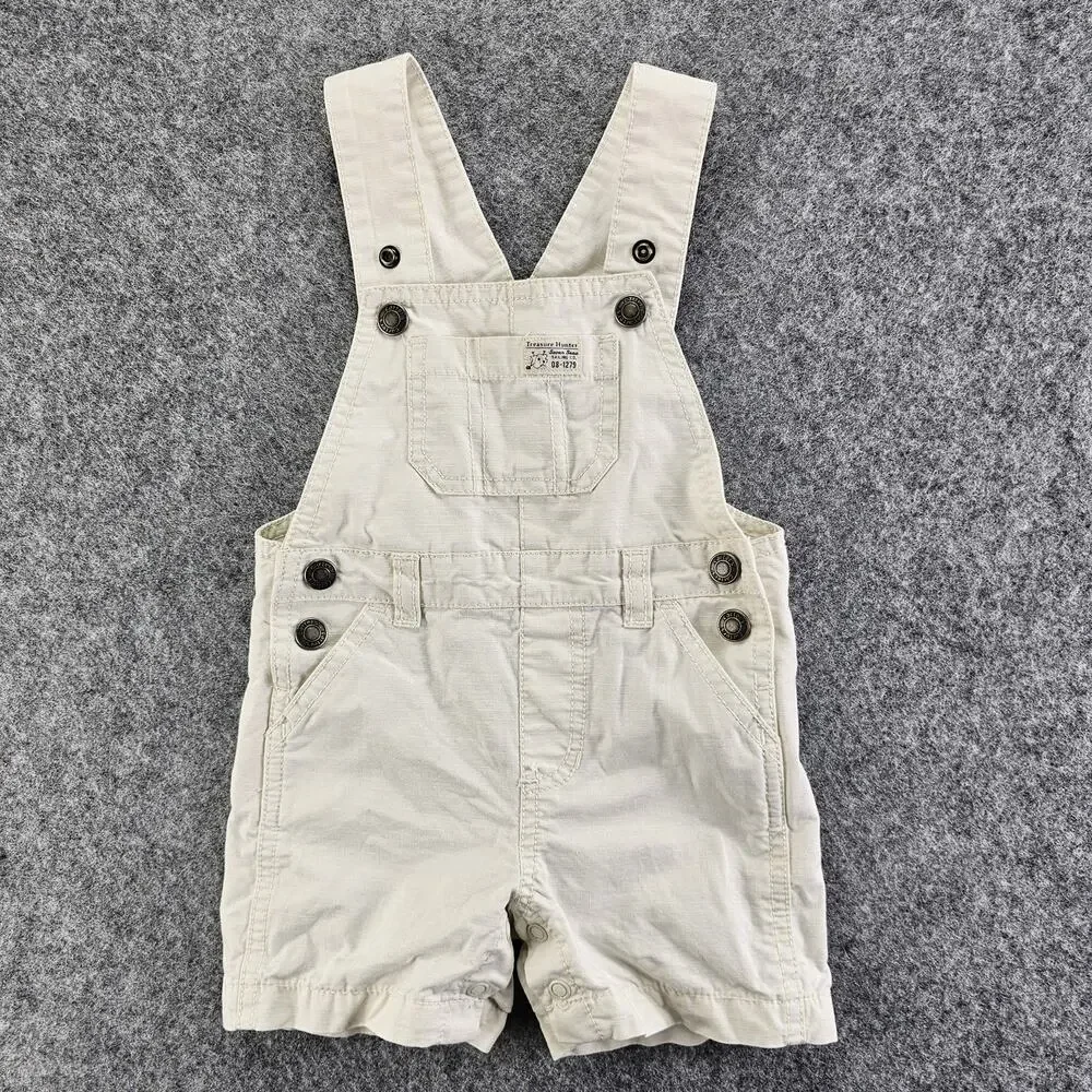 Toddler Overalls 12 mo Carters Ripstop Cotton Treasure Hunter Bib Style Shorts